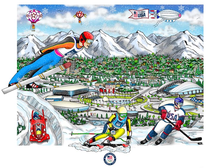 Charles Fazzino Olympic Games, 2014 - Sochi (DX)